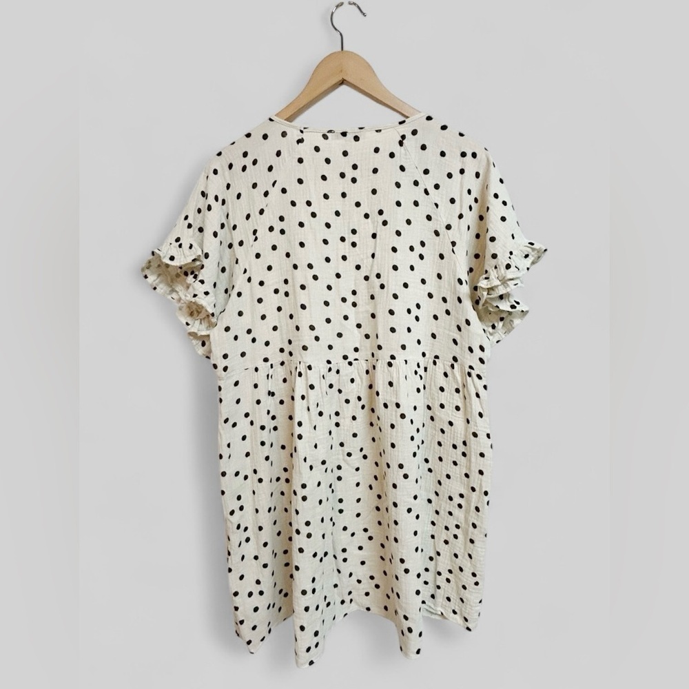 Madewell Dot Toss Lightspun Ruffle Babydoll Dress Size Large - Picture 9 of 10